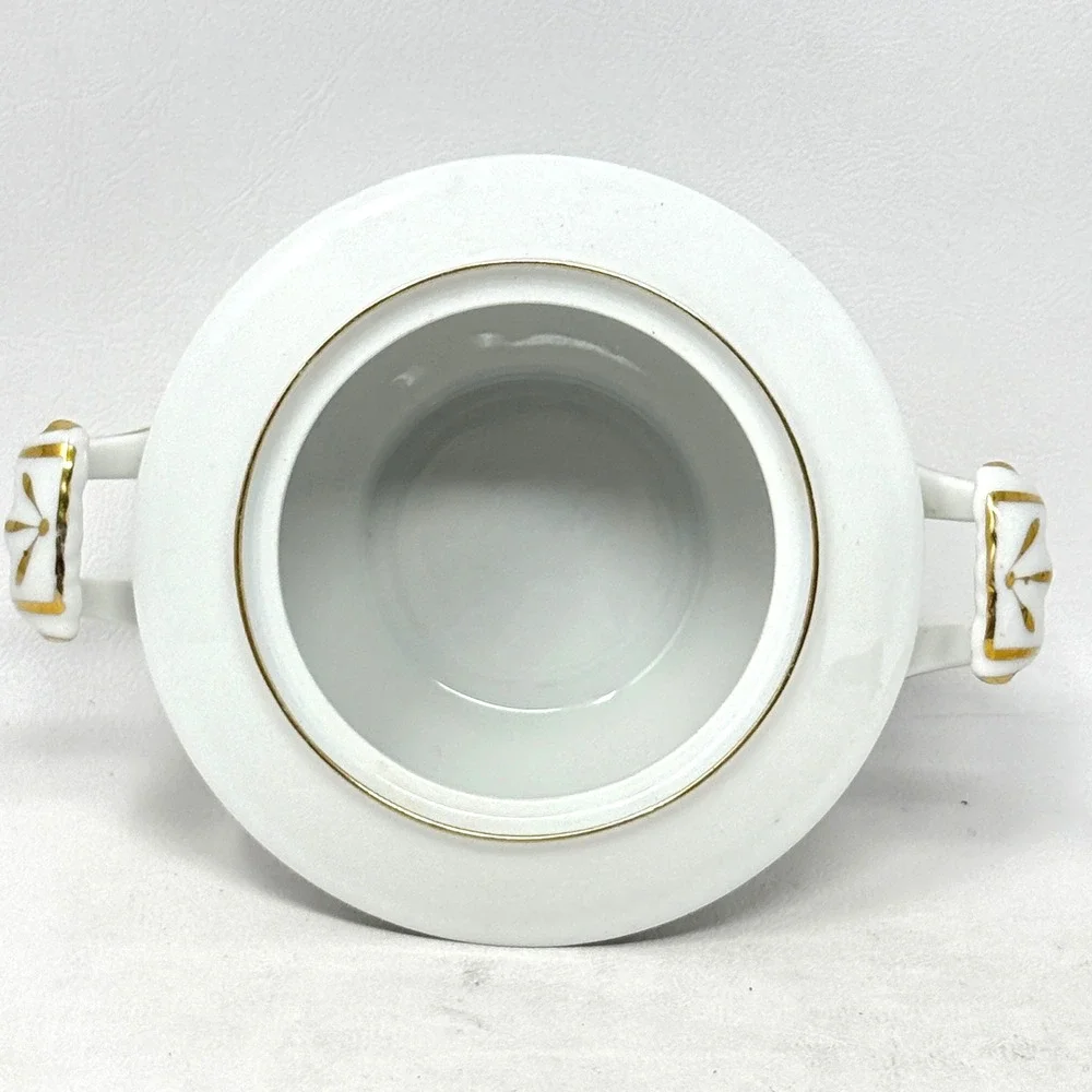 Sango Japan Chrysanthemum Lidded Sugar Bowl Gold Trim Floral Porcelain Vintage